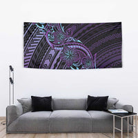 Teal Purple Polynesia Plumeria Tattoo Tapestry LT14 - Polynesian Pride
