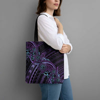 Teal Purple Polynesia Plumeria Tattoo Tote Bag LT14 - Polynesian Pride