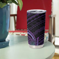 Teal Purple Polynesia Plumeria Tattoo Tumbler Cup LT14 - Polynesian Pride