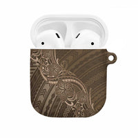 Brown Polynesia Plumeria Tattoo AirPods Case LT14 Brown - Polynesian Pride