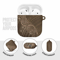 Brown Polynesia Plumeria Tattoo AirPods Case