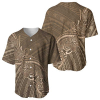 Brown Polynesia Plumeria Tattoo Baseball Jersey LT14 - Polynesian Pride
