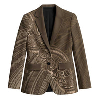 Brown Polynesia Plumeria Tattoo Blazer LT14 Unisex Brown - Polynesian Pride