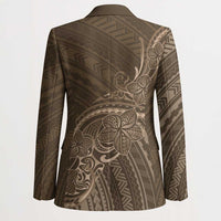 Brown Polynesia Plumeria Tattoo Blazer LT14 - Polynesian Pride