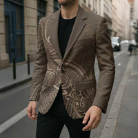Brown Polynesia Plumeria Tattoo Blazer LT14 - Polynesian Pride