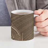 Brown Polynesia Plumeria Tattoo Ceramic Mug LT14 - Polynesian Pride