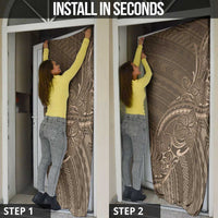 Brown Polynesia Plumeria Tattoo Door Cover LT14 - Polynesian Pride