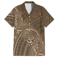 Brown Polynesia Plumeria Tattoo Hawaiian Shirt