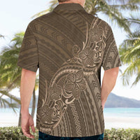 Brown Polynesia Plumeria Tattoo Hawaiian Shirt