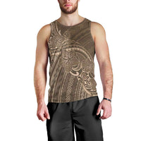 Brown Polynesia Plumeria Tattoo Men Tank Top LT14 - Polynesian Pride