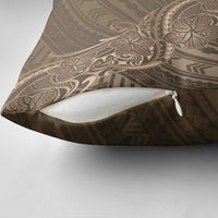 Brown Polynesia Plumeria Tattoo Pillow Cover LT14 - Polynesian Pride