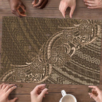 Brown Polynesia Plumeria Tattoo Puzzle LT14 - Polynesian Pride