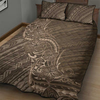 Brown Polynesia Plumeria Tattoo Quilt Bed Set LT14 - Polynesian Pride