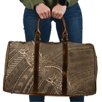 Brown Polynesia Plumeria Tattoo Travel Bag