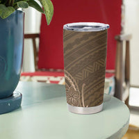 Brown Polynesia Plumeria Tattoo Tumbler Cup LT14 - Polynesian Pride