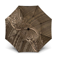 Brown Polynesia Plumeria Tattoo Umbrella