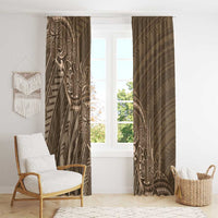 Brown Polynesia Plumeria Tattoo Window Curtain LT14 - Polynesian Pride