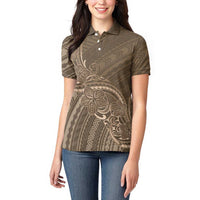 Brown Polynesia Plumeria Tattoo Women Polo Shirt LT14 - Polynesian Pride