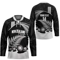 Custom New Zealand Silver Fern Petanque Hockey Jersey Aotearoa Maori Pattern LT14 - Polynesian Pride