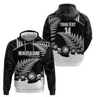 Custom New Zealand Silver Fern Petanque Hoodie Aotearoa Maori Pattern LT14 - Polynesian Pride