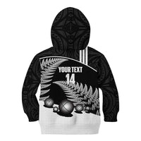 Custom New Zealand Silver Fern Petanque Kid Hoodie Aotearoa Maori Pattern LT14 - Polynesian Pride