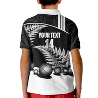 Custom New Zealand Silver Fern Petanque Kid Polo Shirt Aotearoa Maori Pattern LT14 - Polynesian Pride