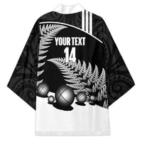 Custom New Zealand Silver Fern Petanque Kimono Aotearoa Maori Pattern LT14 - Polynesian Pride