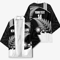 Custom New Zealand Silver Fern Petanque Kimono Aotearoa Maori Pattern LT14 - Polynesian Pride