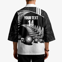 Custom New Zealand Silver Fern Petanque Kimono Aotearoa Maori Pattern LT14 - Polynesian Pride