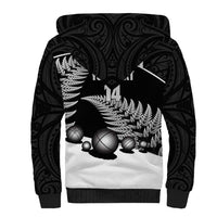 Custom New Zealand Silver Fern Petanque Sherpa Hoodie Aotearoa Maori Pattern LT14 - Polynesian Pride