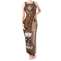 Samoa Siapo Tank Maxi Dress Happy Independence Day Vintage Vibes LT14 Women Brown - Polynesian Pride