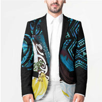 New Zealand Silver Fern Tui Bird Blazer Maori Kowhai Paua Shell Taniko Motifs - Polynesian Pride