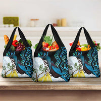 New Zealand Silver Fern Tui Bird Grocery Bag Maori Kowhai Paua Shell Taniko Motifs