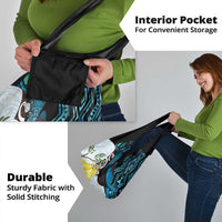 New Zealand Silver Fern Tui Bird Grocery Bag Maori Kowhai Paua Shell Taniko Motifs