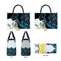 New Zealand Silver Fern Tui Bird Leather Bag Maori Kowhai Paua Shell Taniko Motifs - Polynesian Pride