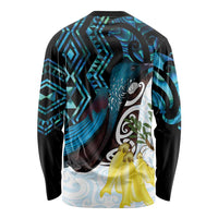 New Zealand Silver Fern Tui Bird Long Sleeve Shirt Maori Kowhai Paua Shell Taniko Motifs