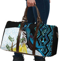 New Zealand Silver Fern Tui Bird Travel Bag Maori Kowhai Paua Shell Taniko Motifs - Polynesian Pride