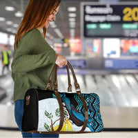 New Zealand Silver Fern Tui Bird Travel Bag Maori Kowhai Paua Shell Taniko Motifs - Polynesian Pride