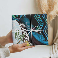 New Zealand Silver Fern Tui Bird Wrapping Paper Maori Kowhai Paua Shell Taniko Motifs - Polynesian Pride