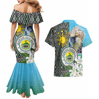 Cotabato Philippines Province Couples Matching Mermaid Dress and Hawaiian Shirt Filipino Eagle Sampaguita Tinalak Pattern