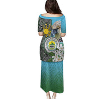 Cotabato Philippines Province Family Matching Puletasi and Hawaiian Shirt Filipino Eagle Sampaguita Tinalak Pattern