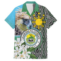 Cotabato Philippines Province Family Matching Short Sleeve Bodycon Dress and Hawaiian Shirt Filipino Eagle Sampaguita Tinalak Pattern