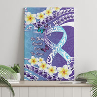 No Story Should End Too Soon Suicide Awareness Canvas Wall Art Purple And Teal Polynesian Ribbon