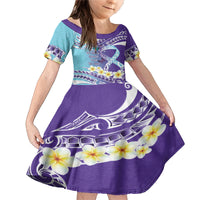 No Story Should End Too Soon Suicide Awareness Family Matching Mermaid Dress and Hawaiian Shirt Purple And Teal Polynesian Ribbon
