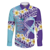 No Story Should End Too Soon Suicide Awareness Family Matching Puletasi and Hawaiian Shirt Purple And Teal Polynesian Ribbon