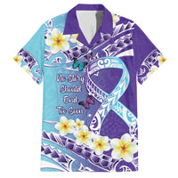 No Story Should End Too Soon Suicide Awareness Family Matching Summer Maxi Dress and Hawaiian Shirt Purple And Teal Polynesian Ribbon
