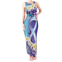 No Story Should End Too Soon Suicide Awareness Tank Maxi Dress Purple And Teal Polynesian Ribbon LT14 Women Purple - Polynesian Pride
