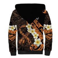 Liver Cancer Awareness Month Sherpa Hoodie Awareness Is Key Orange Polynesian Ribbon LT14 - Polynesian Pride