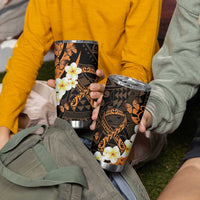Liver Cancer Awareness Month Tumbler Cup Awareness Is Key Orange Polynesian Ribbon LT14 - Polynesian Pride