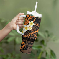 Liver Cancer Awareness Month Tumbler With Handle Awareness Is Key Orange Polynesian Ribbon LT14 - Polynesian Pride